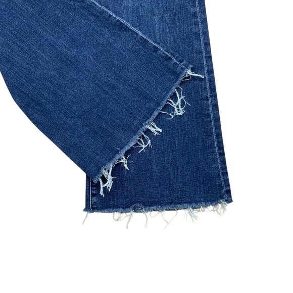 Mother The Weekender Fray Jean 27 Teaming Up Blue Mid Rise Flare Leg Zip Fly - Picture 11 of 14